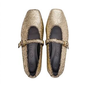 Katy Perry The Evie Mary Jane Flat Gold NEW